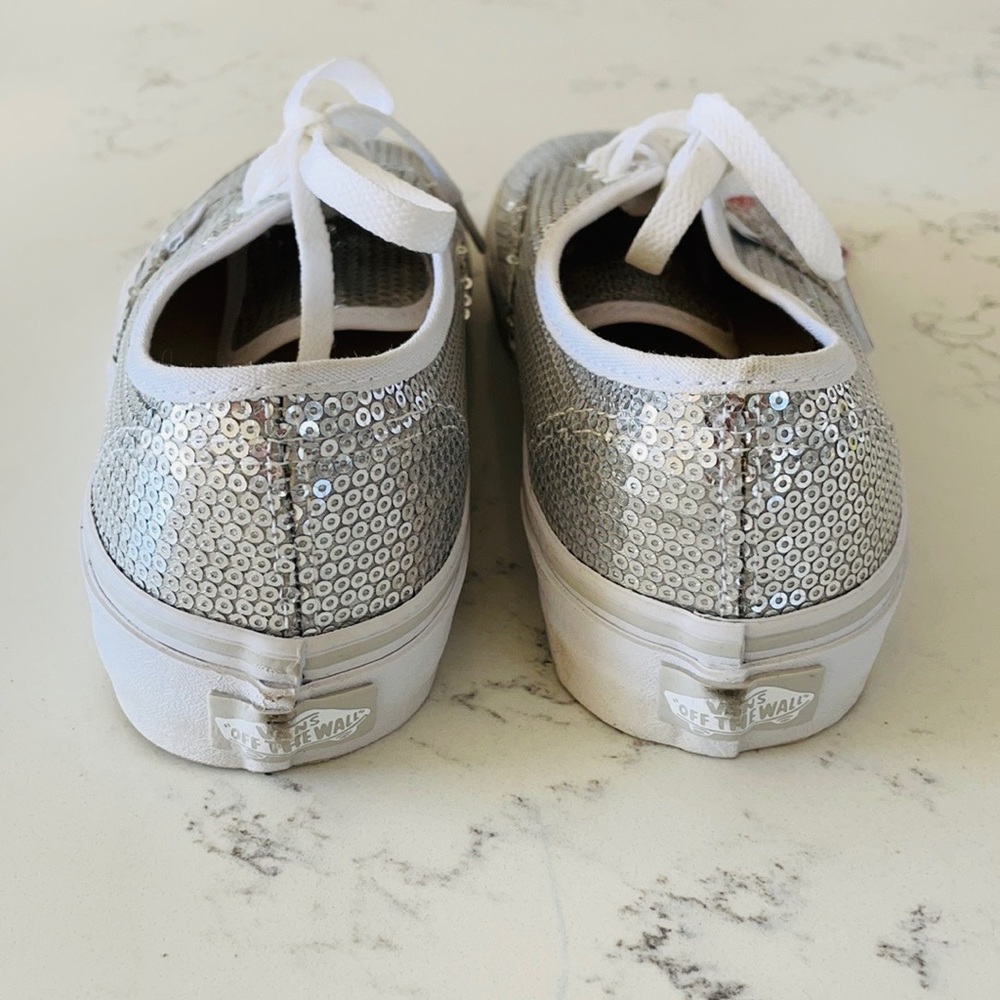Vans Micro Silver Sequin Skate Vans - Picture 6 of 12